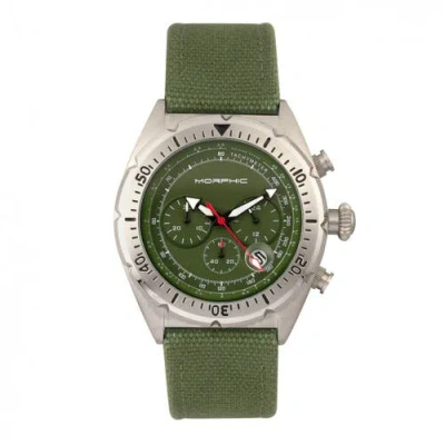 MORPHIC MORPHIC M53 SERIES CHRONOGRAPH FIBER-WEAVED LEATHER-BAND WATCH W/DATE