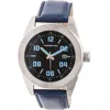 Morphic M63 Series Leather-band Watch W/date In Black/blue