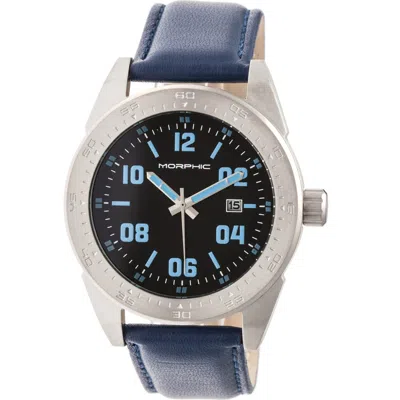 MORPHIC MORPHIC M63 SERIES LEATHER-BAND WATCH W/DATE