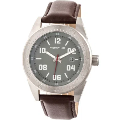 MORPHIC MORPHIC M63 SERIES LEATHER-BAND WATCH W/DATE