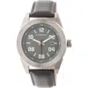 Morphic M63 Series Leather-band Watch W/date In Silver/grey