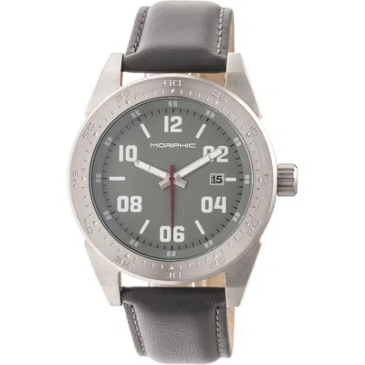 MORPHIC MORPHIC M63 SERIES LEATHER-BAND WATCH W/DATE