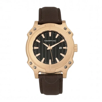 Morphic M68 Series Black Dial Men's Watch 6804 In Black / Brown / Gold Tone / Rose / Rose Gold Tone