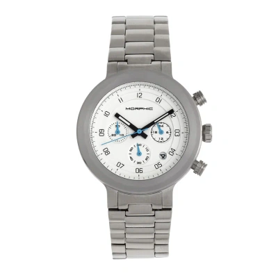 Morphic M78 Series Chronograph Quartz White Dial Men's Watch 7801 In Black / Silver / White