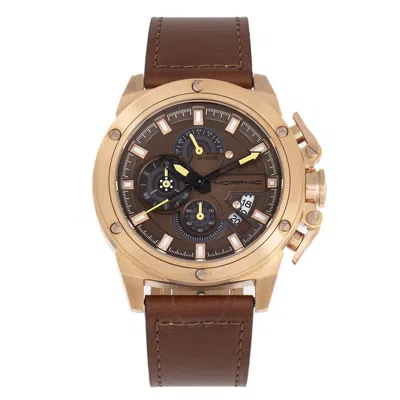 Morphic M81 Series Chronograph Quartz Brown Dial Men's Watch Mph8104 In Brown/pink/rose Gold Tone/gold Tone