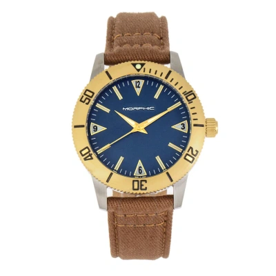 Morphic M85 Series Quartz Blue Dial Men's Watch 8501 In Gold