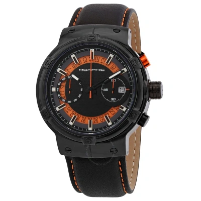 Morphic M91 Series Quartz Orange Dial Men's Watch Mph9105 In Black