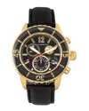 Morphic M51 Series Chronograph Leather-band Watch W/date In Gold/black