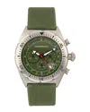 Morphic M53 Series Chronograph Fiber-weaved Leather-band Watch W/date In Silver/olive