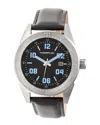Morphic M63 Series Leather-band Watch W/date In Silver/black