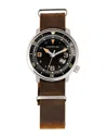 Morphic M74 Series Leather-band Watch W/magnified Date Display In Brown/black & Gold/black