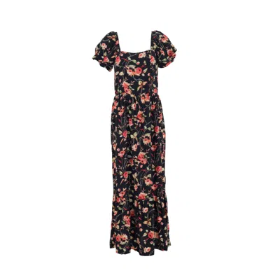 Morrato Bali Women's Black Avyanna Maxi Dress Peony Red