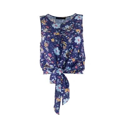 Morrato Bali Women's Blue Calandra Sleeveless Top Fleur Navy