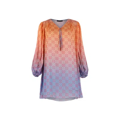 Morrato Bali Women's Blue Mahnoor Mini Dress Ave Flam Sunrise