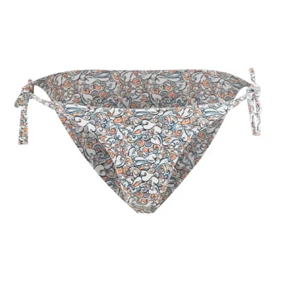 Morrato Bali Women's Blue / White Rhea Bikini Bottom Arabella Honey Peach In Blue/white
