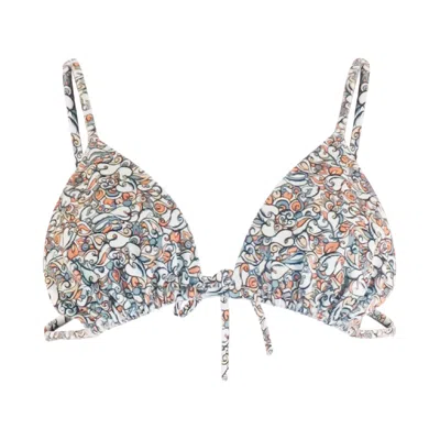 Morrato Bali Women's Blue / White Rhea Bikini Top Arabella Honey Peach In Blue/white