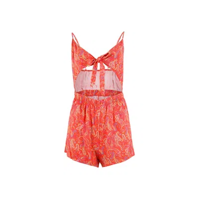 Morrato Bali Women's Clarissa Short Jumpsuit Maizey Orange Red