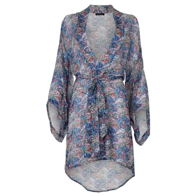 Morrato Bali Women's  - Nina Kimono Wave Doodle Blue