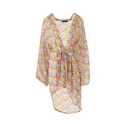 Morrato Bali Women's Nina Kimono Hibicus Blue