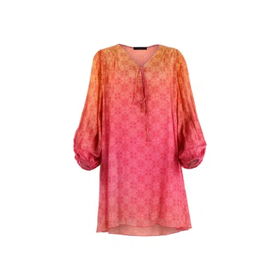 Morrato Bali Women's Pink / Purple Mahnoor Mini Dress Ave Flam Twilight In Pink/purple