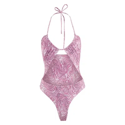 Morrato Bali Women's Pink / Purple Solange One Piece Topographical Violet In Pink/purple