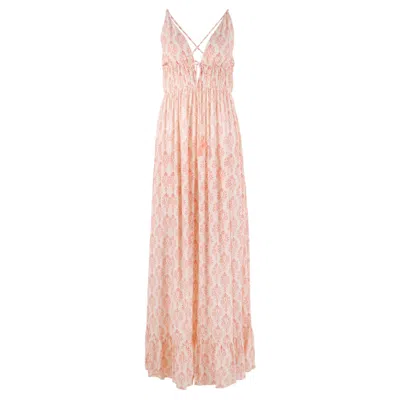 Morrato Bali Women's Pink / Purple / White Inaaya Maxi Dress Ignatia Papyrus In Pink/purple/white