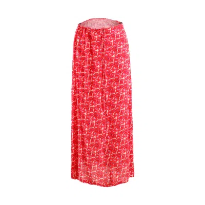Morrato Bali Women's Red Calla Maxi Skirt Shirley Cayenne In Pink