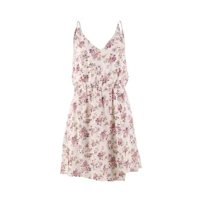 Morrato Bali Women's White Aiyana Mini Dress Zinnia Lavender