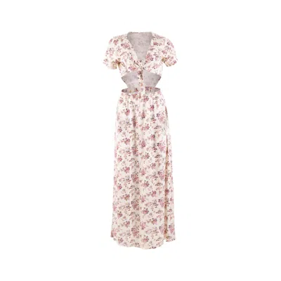 Morrato Bali Women's White Alora Maxi Dress Zinnia Lavender