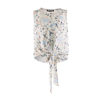 Morrato Bali Women's White Calandra Sleeveless Top Fleur Seashell
