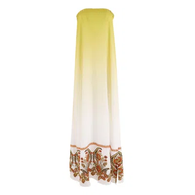 Morrato Bali Women's White / Green Upendra Maxi Dress Ifrane Lyme In White/green