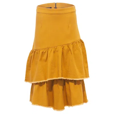 Morrato Bali Women's Yellow / Orange Bailey Midi Skirt Ginger In Yellow/orange