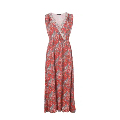 Morrato Bali Women's Yellow / Orange Jewel Maxi Dress Daviana Orange Red In Yellow/orange