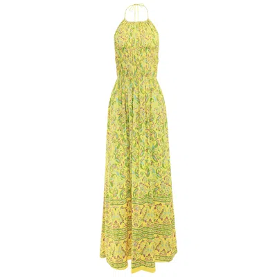 Morrato Bali Women's Yellow / Orange Mahrosh Maxi Dress Kashvi Lime Light In Yellow/orange