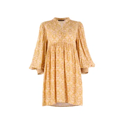 Morrato Bali Women's Yellow / Orange Zoha Mini Dress Beatrice Primrose In Yellow/orange