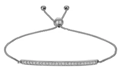 Pre-owned Morris 0.20 Carat Natural Diamond Bolo Bar Bracelet Si 14k White Gold 7'' Adjustable
