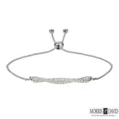 Pre-owned Morris 0.25 Carat Diamond Bolo Bracelet Si 14k White Gold 7'' Adjustable