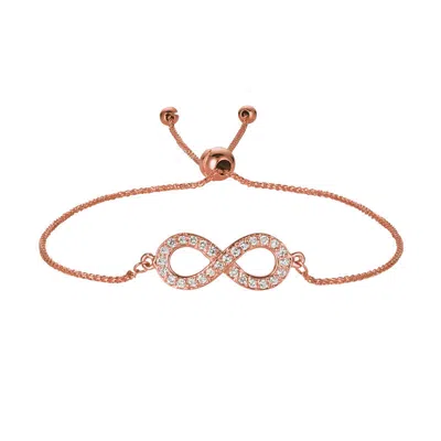 Pre-owned Morris 0.25 Carat Diamond Bolo Infinity Bracelet Si 14k Rose Gold 7'' Adjustable