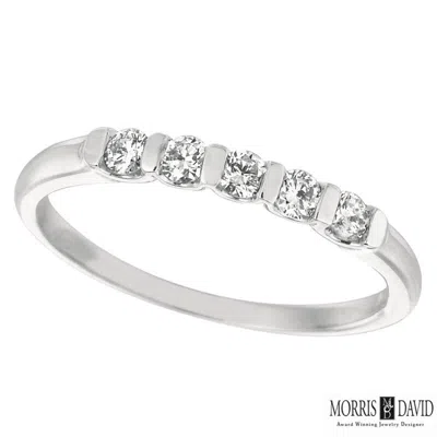 Pre-owned Morris 0.25 Carat Natural Diamond 5 Stone Ring Band Si 14k White Gold