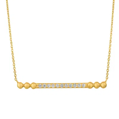 Pre-owned Morris 0.25 Carat Natural Diamond Bubble Bar Necklace 14k Yellow Gold Si 18'' Chain