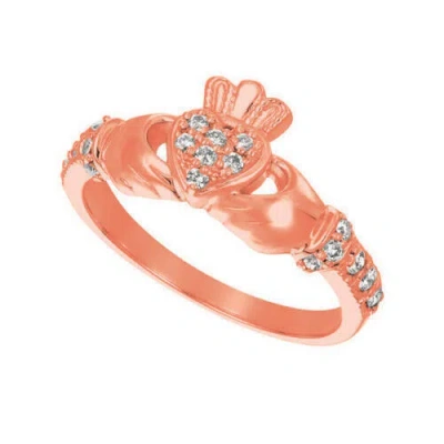 Pre-owned Morris 0.25 Carat Natural Diamond Crown Heart Ring Si 14k Rose Gold