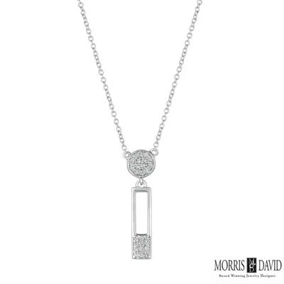 Pre-owned Morris 0.25 Carat Natural Diamond Safety Pin Necklace 14k White Gold Si 18'' Chain