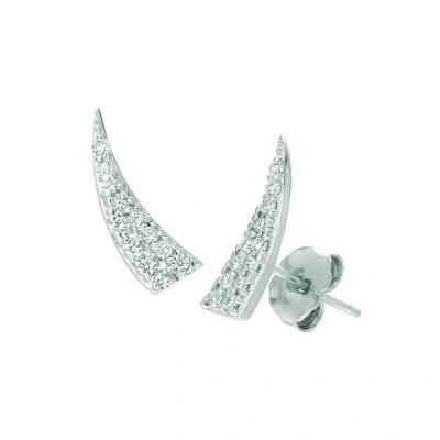 Pre-owned Morris 0.25 Carat Natural Diamond Tusks Earrings Si 14k White Gold