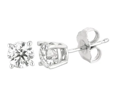 Pre-owned Morris 0.33 Carat All Natural Diamond Stud Earrings Si 14k White Gold