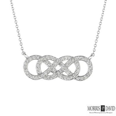 Pre-owned Morris 0.34 Carat Natural Diamond Necklace 14k White Gold Si 18'' Chain
