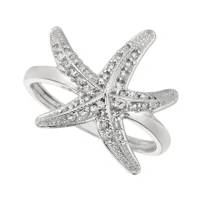 Pre-owned Morris 0.35 Carat Natural Diamond Starfish Ring Band Si 14k White Gold