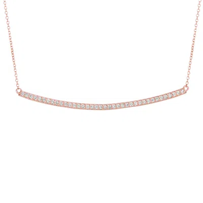 Pre-owned Morris 0.40 Carat Natural Diamond Bar Pendant 14k Rose Gold Si 18 Inches Chain