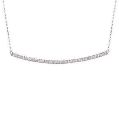Pre-owned Morris 0.40 Carat Natural Diamond Bar Pendant 14k White Gold Si 18 Inches Chain