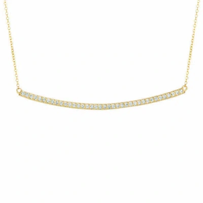 Pre-owned Morris 0.40 Carat Natural Diamond Bar Pendant 14k Yellow Gold Si 18 Inches Chain