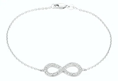 Pre-owned Morris 0.40 Carat Natural Diamond Infinity Bracelet Si 14k White Gold 7''